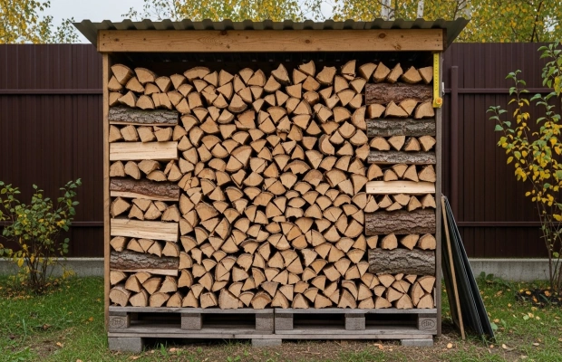 Укладка дров в поленницу